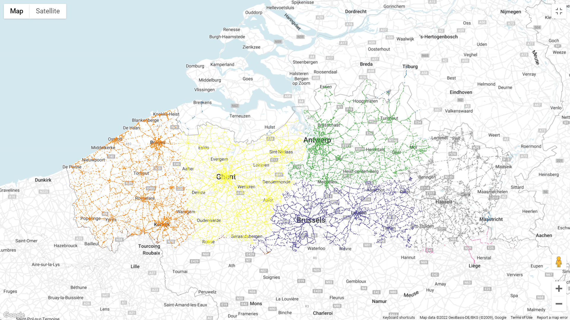 BigQuery-gegevens eenvoudig visualiseren op Google Maps