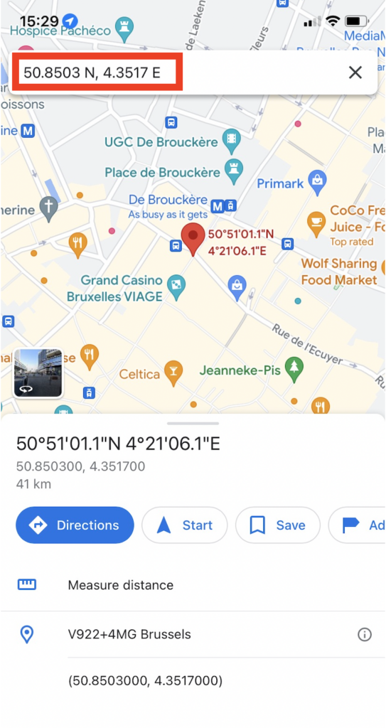 How to Enter Coordinates on Google Maps on a mobile device