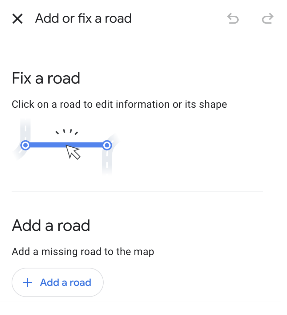 fix a road on Google Maps