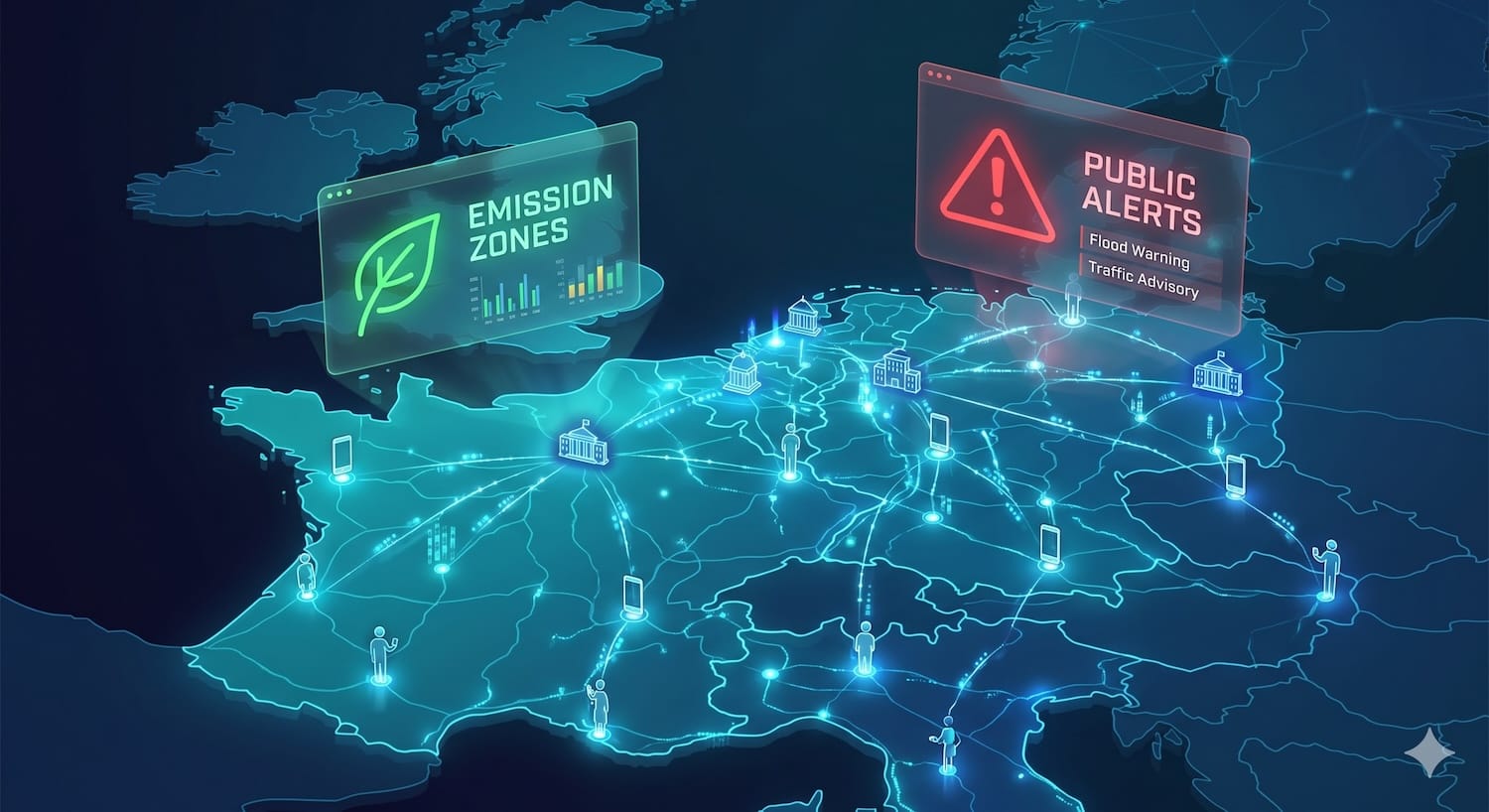 Real-time data on the map: From Low Emission Zones in France to emergencies via Public Alerts